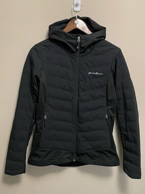 Eddie Bauer Motionloft Hybrid Down Black Puffer Jacket Women’s Small